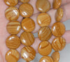 16MM Hickory Petrified Wood FLAT ROUND BUTTON Loose Beads 15.5 inch (90184765-A125)