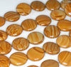 16MM Hickory Petrified Wood FLAT ROUND BUTTON Loose Beads 15.5 inch (90184765-A125)