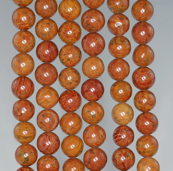 8MM Red Petrified Jasper Gemstone ROUND Loose Beads 15.5 inch Full Strand (90184784-A127)