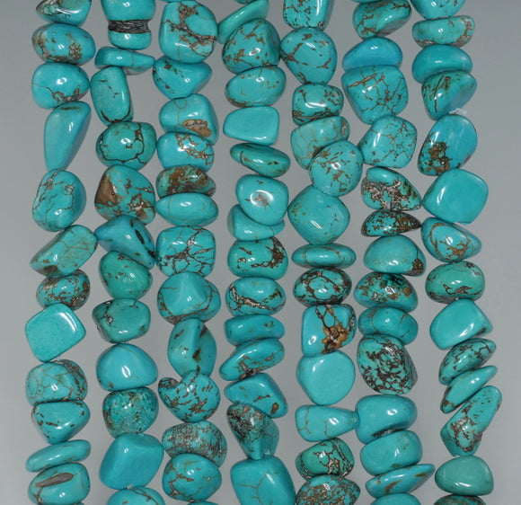 6 x 3 - 8 x 5MM Turquoise Howlite Gemstone CHIP Loose Beads 15 inch (90184792-A127)