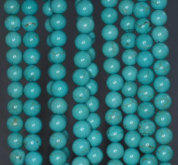 6MM Turquoise Howlite Gemstone ROUND Loose Beads 15.5 inch Full Strand (90184812-A129)