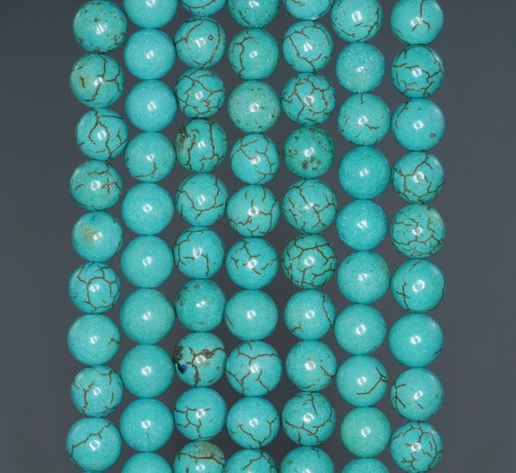 6MM Turquoise Howlite Gemstone ROUND Loose Beads 15.5 inch Full Strand (90184814-A129)