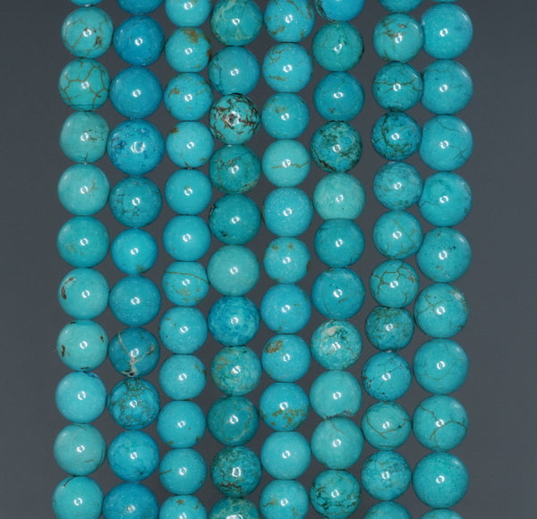 6MM Turquoise Howlite Gemstone ROUND Loose Beads 15.5 inch Full Strand (90184815-A129)