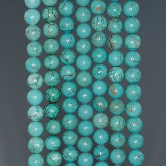 6MM Turquoise Howlite Gemstone ROUND Loose Beads 15.5 inch Full Strand (90184816-A129)