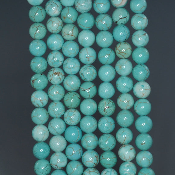 6MM Turquoise Howlite Gemstone ROUND Loose Beads 15.5 inch Full Strand (90184817-A129)