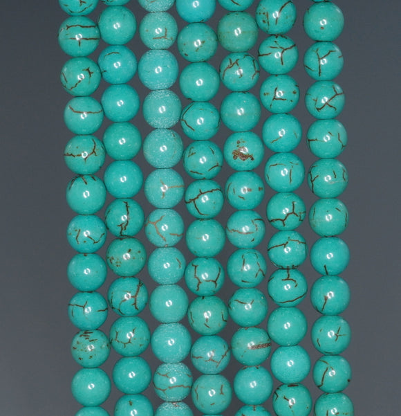 6MM Turquoise Howlite Gemstone ROUND Loose Beads 15.5 inch Full Strand (90184821-A129)