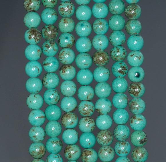 6MM Turquoise Howlite Gemstone ROUND Loose Beads 16 inch Full Strand (90184823-A129)