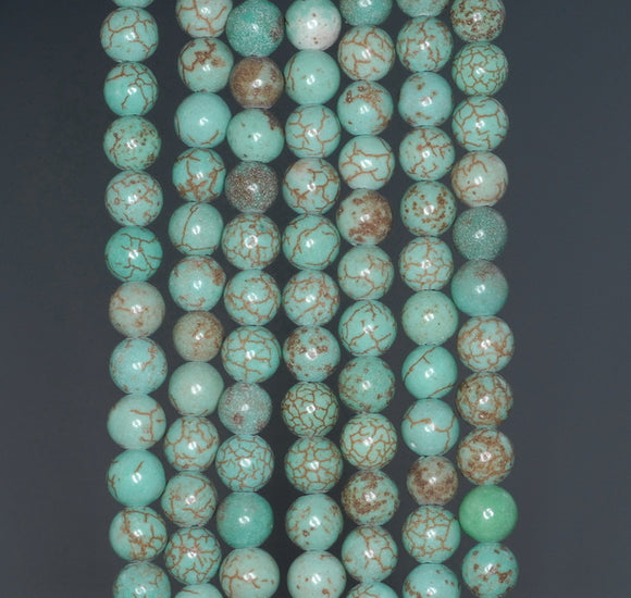 6MM Boulder Creek Turquoise Gemstone ROUND Loose Beads 16 inch Full Strand (90184828-A130)