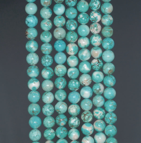 6MM Turquoise Howlite Gemstone ROUND Loose Beads 16 inch Full Strand (90184839-A131)