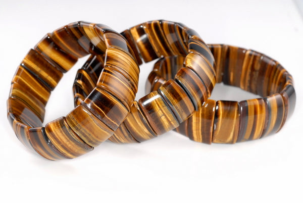 25X14-25X10MM Yellow Tiger Eye Gemstone Bracelet Loose Beads 8 inch Half Strand (90189776-B97)