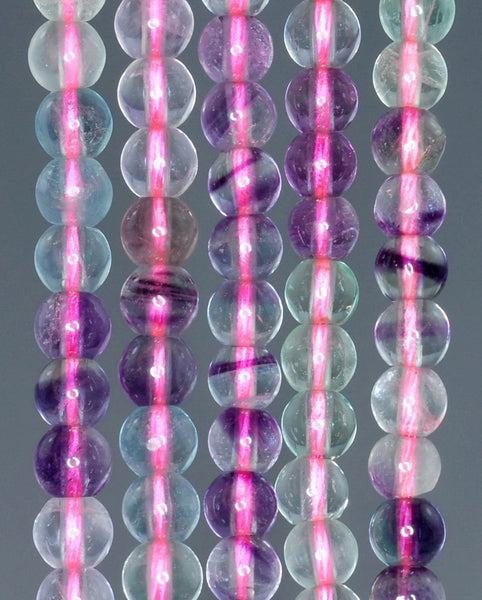 5mm Rainbow Fluorite Gemstone Grade A Round Loose Beads 15.5 inch Full Strand (90187788-684)