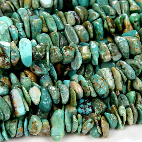 100% Natural Genuine Turquoise Green Blue Gemstone Pebble Nugget Chip 7-12MM 6-8MM Loose Beads (D86)