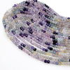 4MM Rainbow Fluorite Gemstone Grade AAA Micro Faceted Square Cube Loose Beads 15.5 inch Full Strand (80008931-P19)