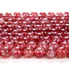 Natural Strawberry Quartz Gemstone Grade AAA Round 4MM 5MM 6MM 7MM Loose Beads (D87)