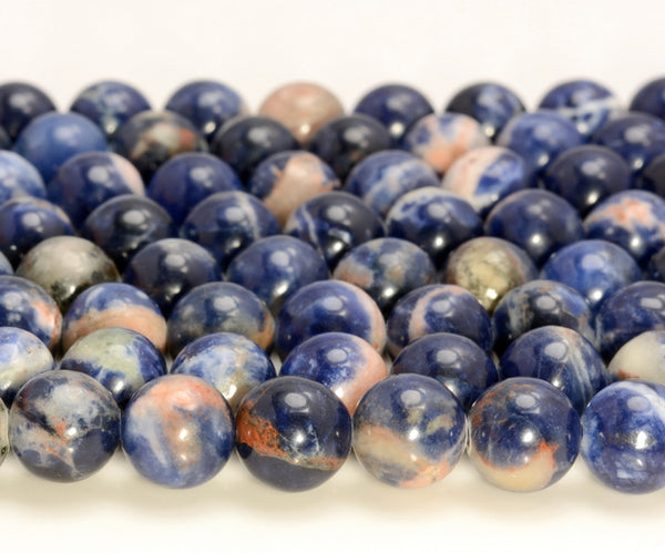 8mm Orange Blue Sodalite Gemstone Grade AAA Round Loose Beads 15 Inch Full Strand (80007342-A255)