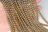 4mm 18K Gold Hematite Gemstone Gold Round Loose Beads 15.5 inch Full Strand (80002971-396)