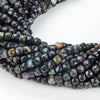 4MM Natural Black Turquoise Gemstone Micro Faceted Square Cube Loose Beads (P23)