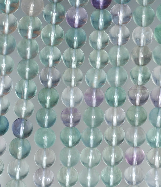 8mm Rainbow Fluorite Gemstone Grade AA Round Loose Beads 15.5 inch Full Strand (90187733-689)