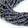 4MM Natural Iolite Gemstone Grade A Micro Faceted Square Cube Loose Beads (P23)