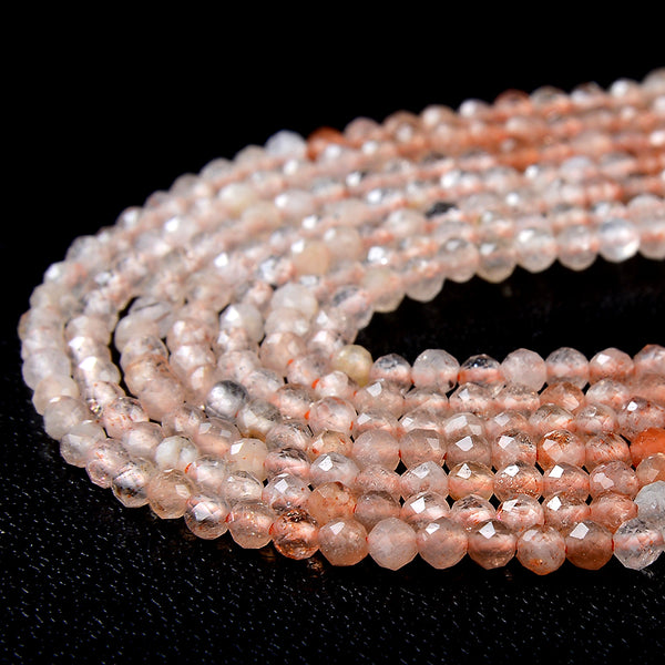 2MM Natural Arusha Sunstone Gemstone Grade AAA Micro Faceted Round Loose Beads 15 inch Full Strand (80009338-P26)