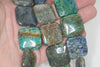 25X25mm Green Blue Chrysocolla Gemstone Square Loose Beads 7.5 inch Half Strand (90188507-675)