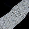 3-4MM Rainbow Moonstone Gemstone Grade A Micro Faceted Square Cube Loose Beads (P20)