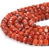 4X3MM Natural Red Carnelian Agate Gemstone Grade AAA Faceted Rondelle Loose Beads 15 inch Full Strand (80016854-D343)