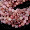 Natural Strawberry Quartz Gemstone Grade AA Round 4MM 5MM 6MM 8MM 10MM 11MM 12MM Loose Beads (D24)