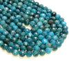 Deep Blue Apatite Gemstone Grade AAA Micro Faceted Round 6mm 8mm Loose Beads 15 Inch Full Strand (A258)