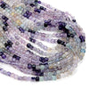 4MM Rainbow Fluorite Gemstone Grade AAA Micro Faceted Square Cube Loose Beads 15.5 inch Full Strand (80008931-P19)