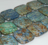 30x30mm Green Blue Chrysocolla Gemstone Square Loose Beads 7.5 inch Half Strand (90188034-674)