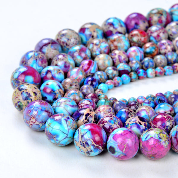 Galaxy Sea Sediment Imperial Jasper Gemstone Grade AAA Round 4MM 6MM 8MM 10MM 12MM Loose Beads (A284)