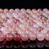 Natural Strawberry Quartz Gemstone Grade AA Round 4MM 5MM 6MM 8MM 10MM 11MM 12MM Loose Beads (D24)