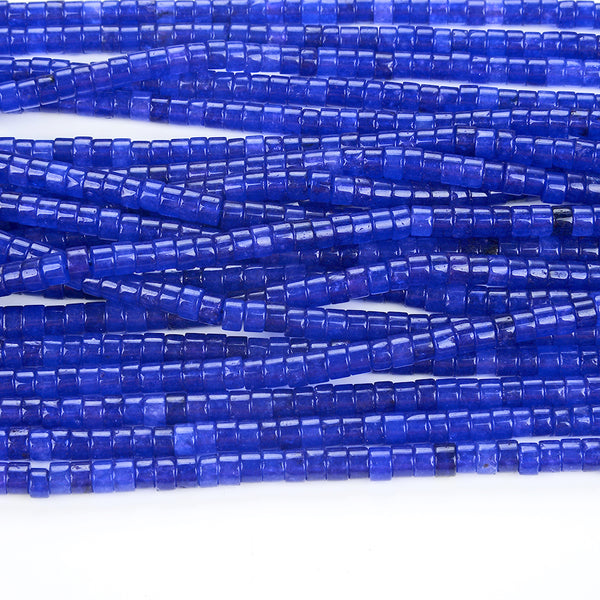 4X2MM Lapis Blue Jade Gemstone Heishi Discs beads Loose Beads (P15)