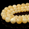 Natural Honey Calcite Gemstone Grade A Yellow Orange Smooth 4mm 6mm 8mm 10mm Round Loose Beads (A235)