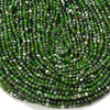 Natural Chrome Diopside Gemstone Grade A Micro Faceted Round 2MM 3MM Loose Beads 15 inch Full Strand (P53)