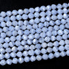 Natural Chalcedony Blue Lace Agate Gemstone Grade AA Star Cut Faceted 5MM 7MM 9MM 11MM Loose Beads (D140)