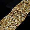 4MM Flower Yellow Opal Gemstone Grade A Micro Faceted Square Cube Loose Beads (P20)