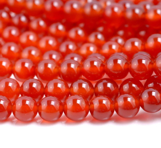 Carnelian Red Agate Gemstone Grade AAA 4mm 6mm 8mm 10mm 12mm Round Loose Beads 15.5