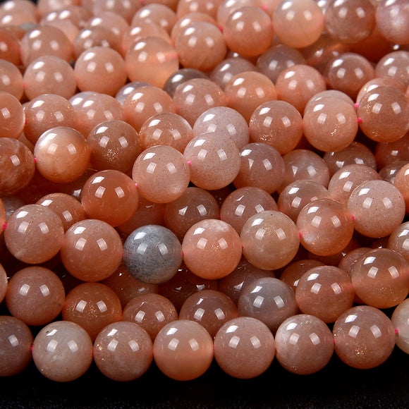 8MM Genuine Sunstone Gemstone Grade AAA Round Loose Beads (D155)