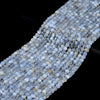 4MM Chalcedony Blue Lace Agate Gemstone Grade AA Micro Faceted Square Cube Loose Beads (P23)