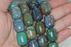 19X15mm Green Blue Chrysocolla Gemstone Drum Barrel Loose Beads 7.5 inch Half Strand (90188489-674)