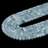 4MM Natural Aquamarine Gemstone Grade AA Micro Faceted Square Cube Loose Beads (P21)