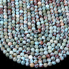 Natural Larimar Gemstone Micro Faceted Round 2MM 3MM 4MM 5MM Loose Beads 15 inch Full Strand (P52)