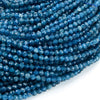 Natural Deep Blue Apatite Gemstone Grade AAA Micro Faceted Round 2MM 3MM Loose Beads (P14)