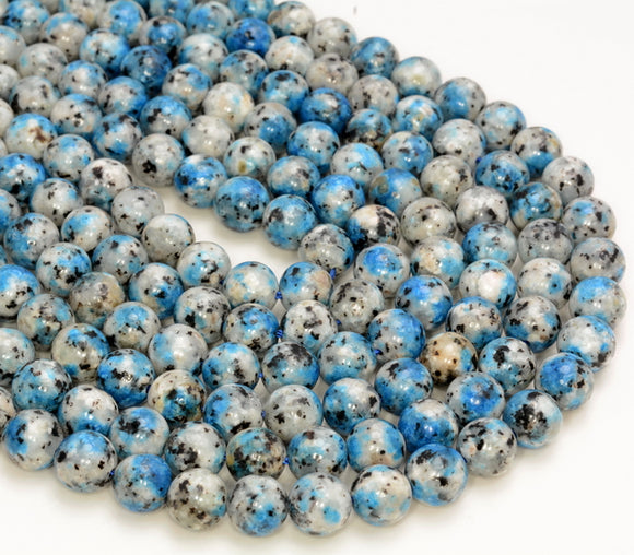 8mm K2 Blue Granite Gemstone Grade AAA Round Loose Beads 15 Inch Full Strand (80007326-A254)