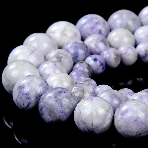 Beadia BEADIA Natural Purple Fluorite Stone Round Loose Semi gemstone Beads  for Jewelry Making 3-35mm 38cmStrand