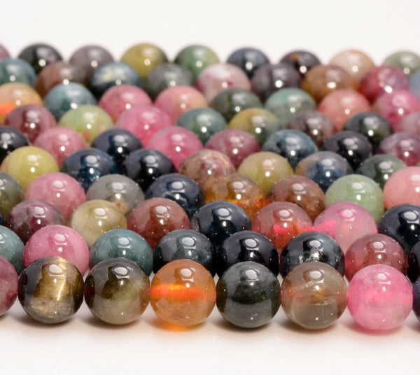 6mm Multi Color Tourmaline Gemstone Grade AAA Round Loose Beads 7.5 Inch Half Strand (80007324-A254)