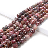 Dark Red Rhodonite Gemstone Grade AAA Micro Faceted Coin Flat Disc 6MM 8MM Loose Beads (D113)