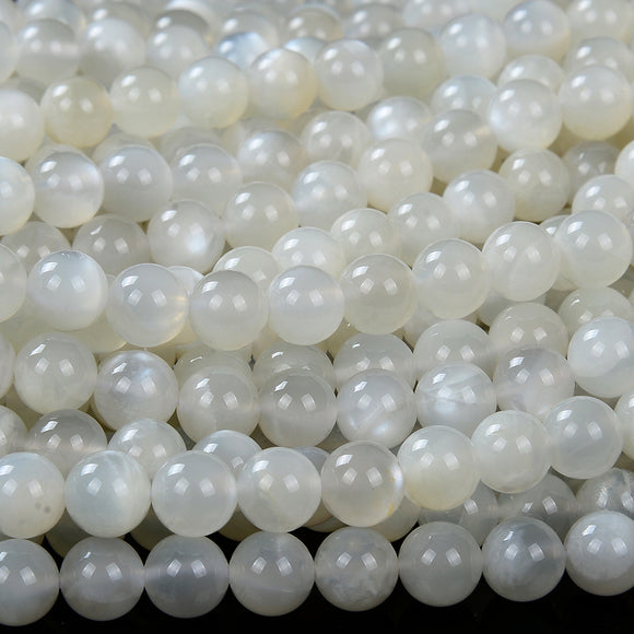 Natural Flash Milky White Moonstone Gemstone Grade AA Round 5MM 6MM 8MM 9MM 10MM 11MM 12MM Loose Beads (D138)